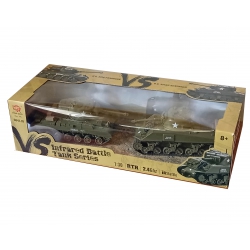 Czołgi zdalnie sterowane 1vs.1 dźwięk 1:30 U.S. M4A3 Sherman U.S. M26 Pershing RTR 2.4Ghz - Heng Long 3841-10